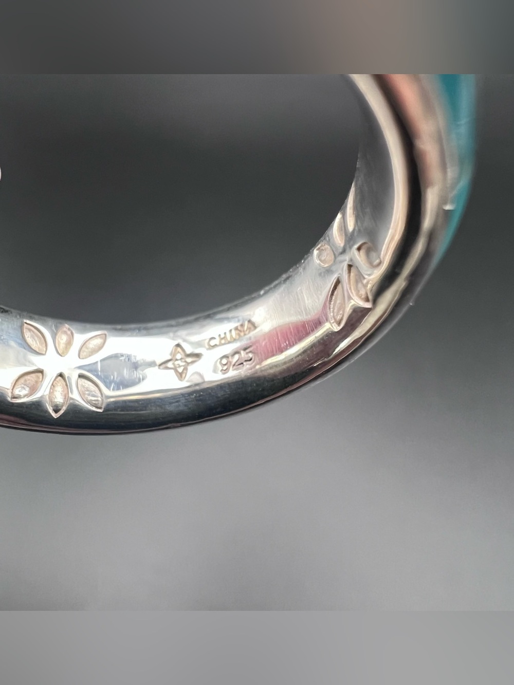 Sterling Silver Turquoise Eternity Band - Picture 5 of 6